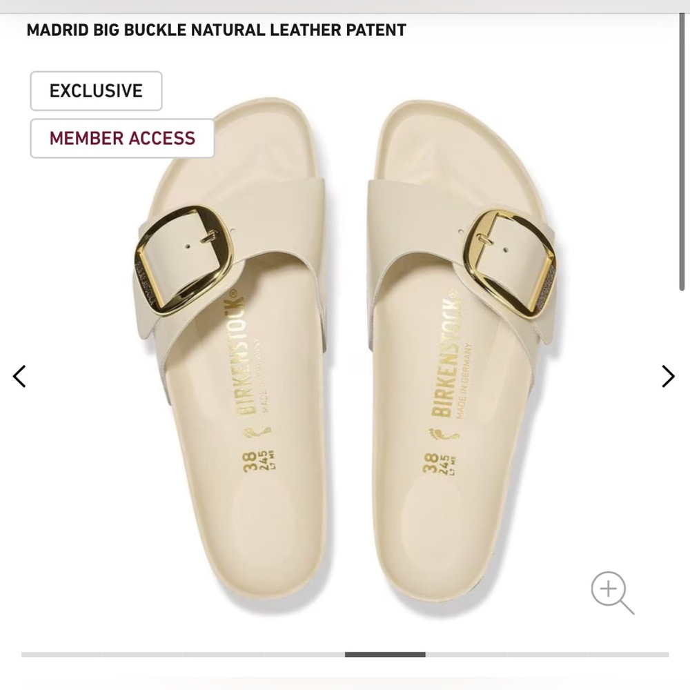 Birkenstock Madrid Leather Sandals with Gold Buckle